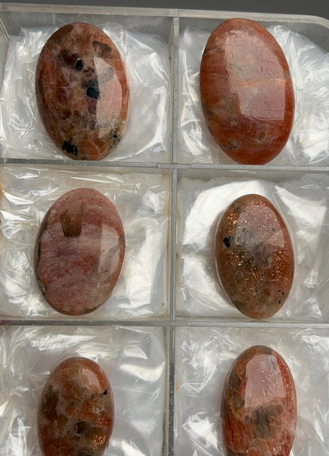 6 Pieces ! Very High Grade Confetti Sunstone Lot