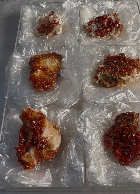 6 Piece Lot ! High Grade Red Vanadinite Specimens