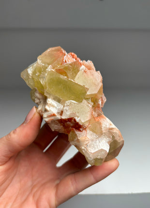 Green Apophyllite with Pink Scolecite