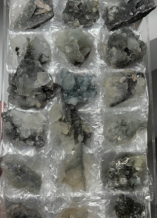 18 Pieces ! Druzy Blue Chalcedony with Apophyllite Lot