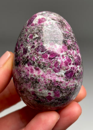 Rare ! Ruby with Biotite Quartz Egg