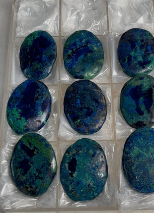 Blue Azurite Palmstone Lot ! 9 Pieces