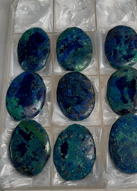 Blue Azurite Palmstone Lot ! 9 Pieces