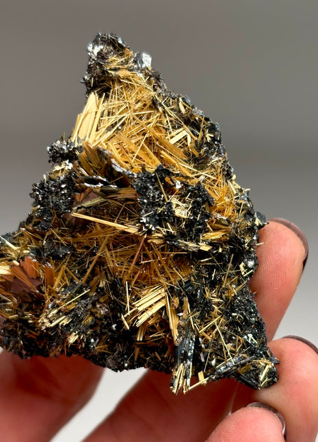 Golden Rutile with Hematite