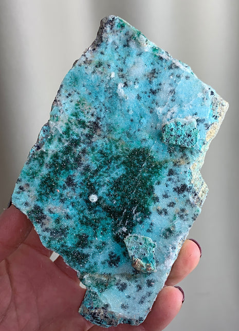 Druzy Blue Chrysocolla with Green Malachite - From DRC