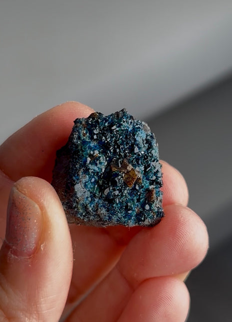 Blue Lazulite with Siderite from Rapid Creek, Canada