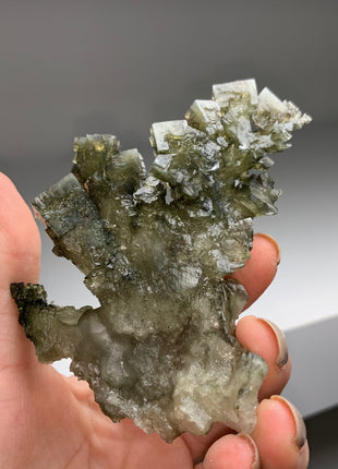 Unusual ! Skeletal Green Halite with Tolbachite