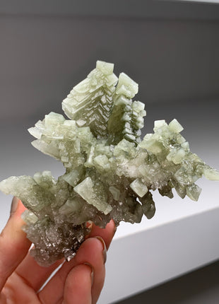 Unusual ! Skeletal Green Halite with Tolbachite