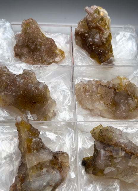 6 Pieces ! Quartz with Yellow Fluorite lot
