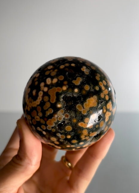 Orbicular Ocean Jasper Sphere PM1033