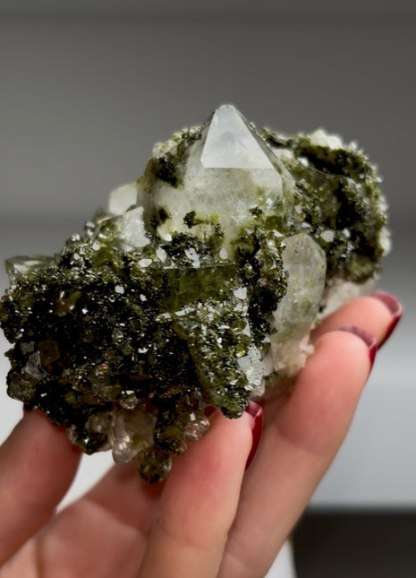Forest Epidote with Quartz