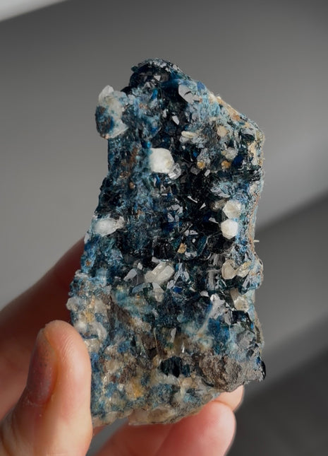 Blue Lazulite with Quartz from Rapid Creek, Canada