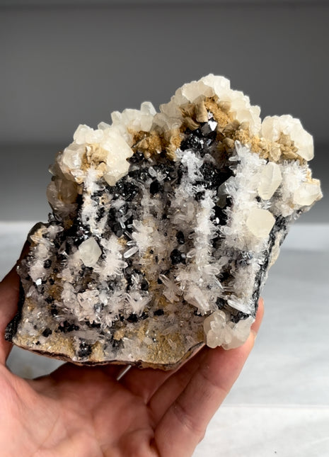 Sphalerite with Quartz and Calcite - From Trepca mine