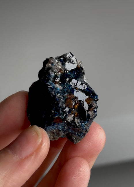 Blue Lazulite with Siderite from Rapid Creek, Canada