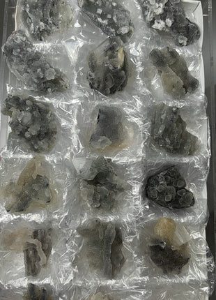 18 Pieces ! Druzy Blue Chalcedony with Apophyllite Lot