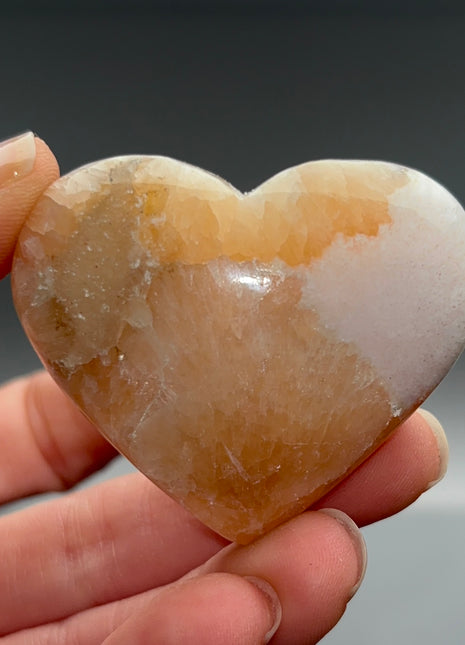 Wow ! Pink Stilbite with Scolecite Heart