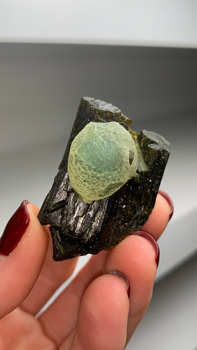 Apple Green Prehnite with Epidote - From Mali 🍏