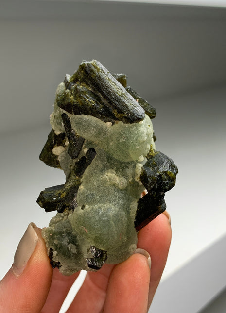 Green Prehnite with Epidote - From Mali