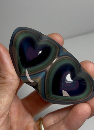 Rainbow Obsidian Double Hearts PM0541