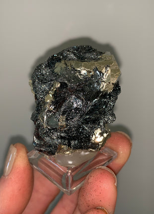 Pentadodecahedral Pyrite with Sparkly Hematite - Elba Island, Italy