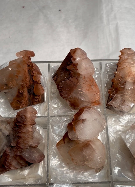 6 Pieces ! Red Pagoda Calcite Lot