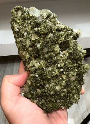 Forest Green Epidote with Quartz