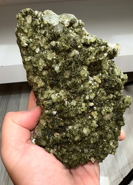 Forest Green Epidote with Quartz