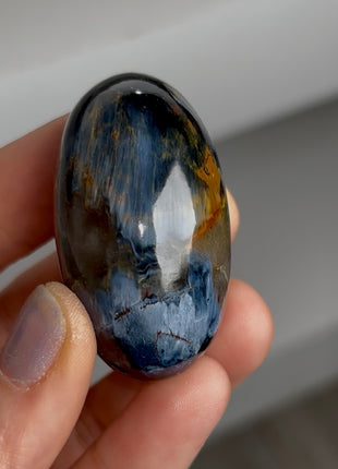 Chatoyant Blue Pietersite Lingam from Namibia