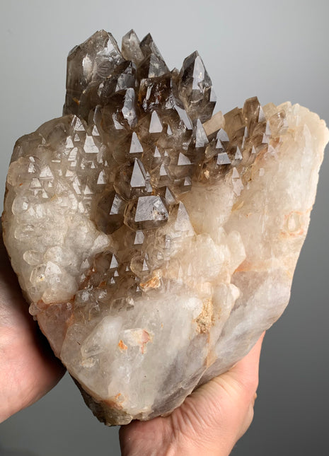 Dreamy ! Elestial Smoky Quartz with White Quartz - 3.8 kgs, From Namibia *