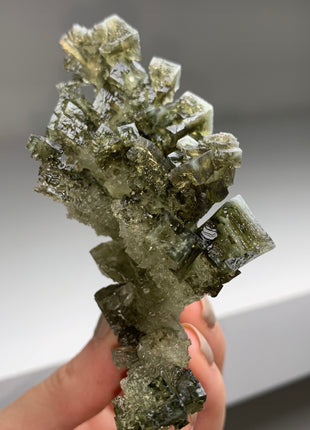 Unusual ! Skeletal Green Halite with Tolbachite