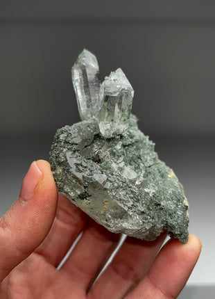 Wow ! Quartz with Green Chlorite - Himachal Pradesh, Himalayas