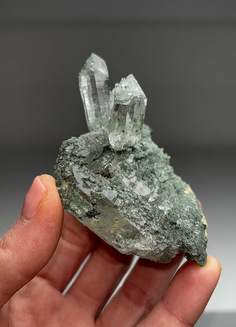 Wow ! Quartz with Green Chlorite - Himachal Pradesh, Himalayas