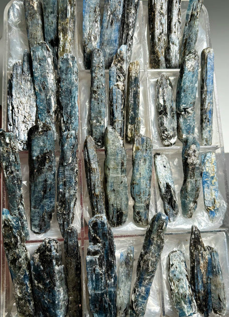 Rich Blue Kyanite with Mica - From Zambia - 36 Pieces