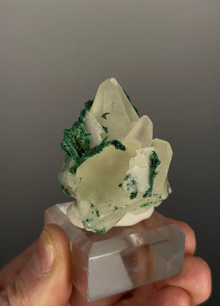 New find ! Calcite with Velvety Malachite from Congo