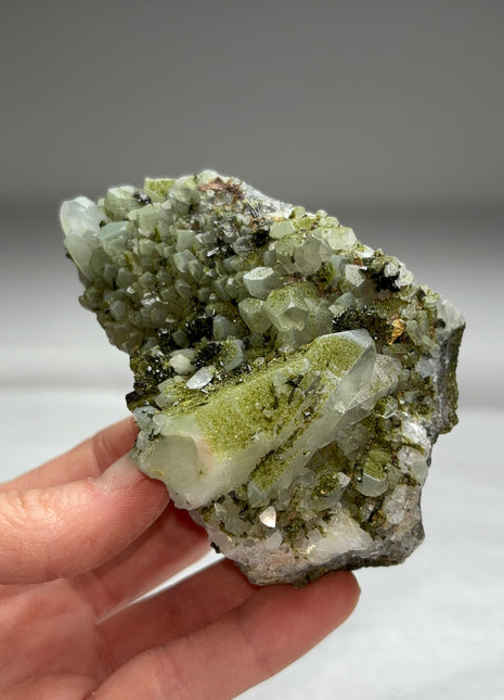 Druzy Green Epidote with Quartz