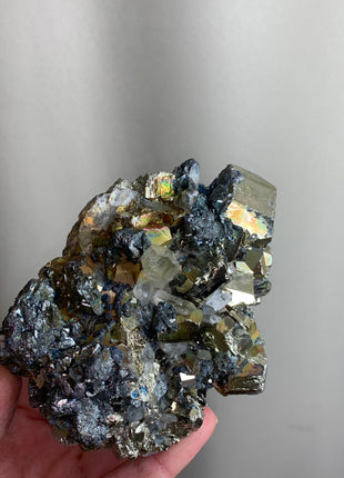 Rare ! Rainbow Pyrite, Galena with Quartz - From Indonesia