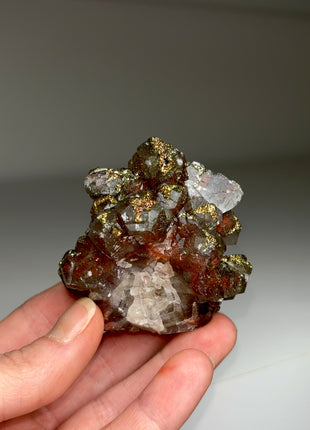 Red Calcite with Chalcopyrite