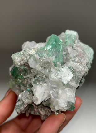 Green Apophyllite with Stilbite, Pink Laumontite