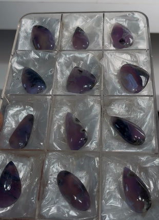 12 Pieces ! Very High Grade Purple Chalcedony Lot