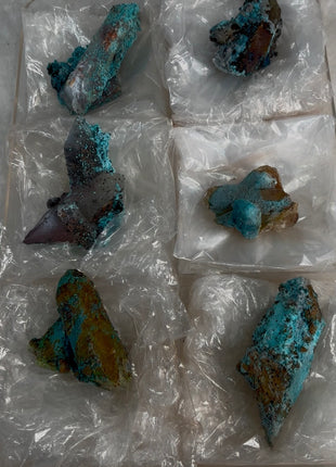 6 Pieces ! Blue Chrysocolla with Quartz Lot