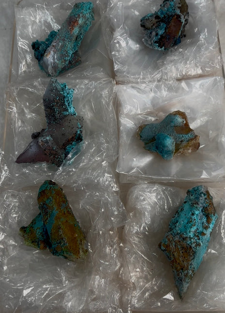 6 Pieces ! Blue Chrysocolla with Quartz Lot