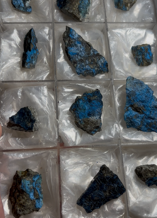 12 Pieces ! Blue Aerinite Specimens Lot from Spain