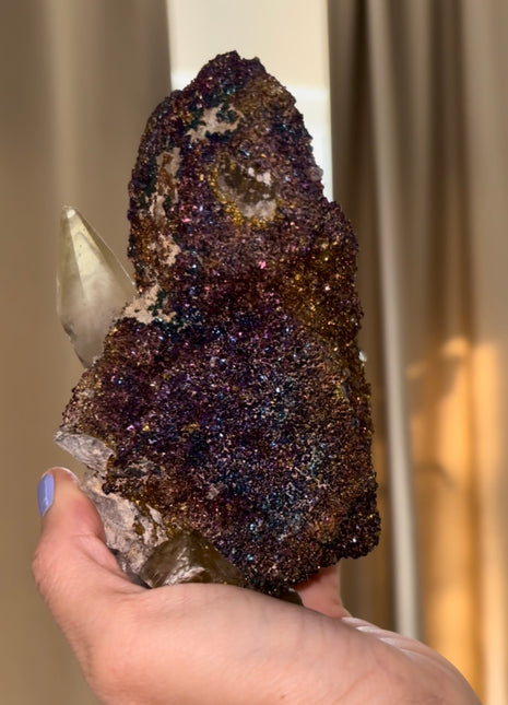 Incredible Color ! Chalcopyrite with Calcite from Sweetwater mine