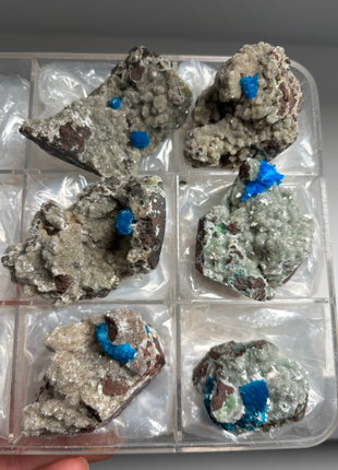 6 pieces ! Electric Blue Cavansite Lot