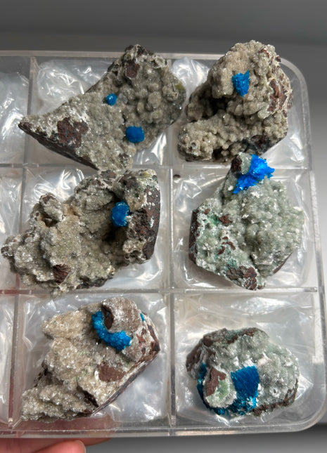 6 pieces ! Electric Blue Cavansite Lot