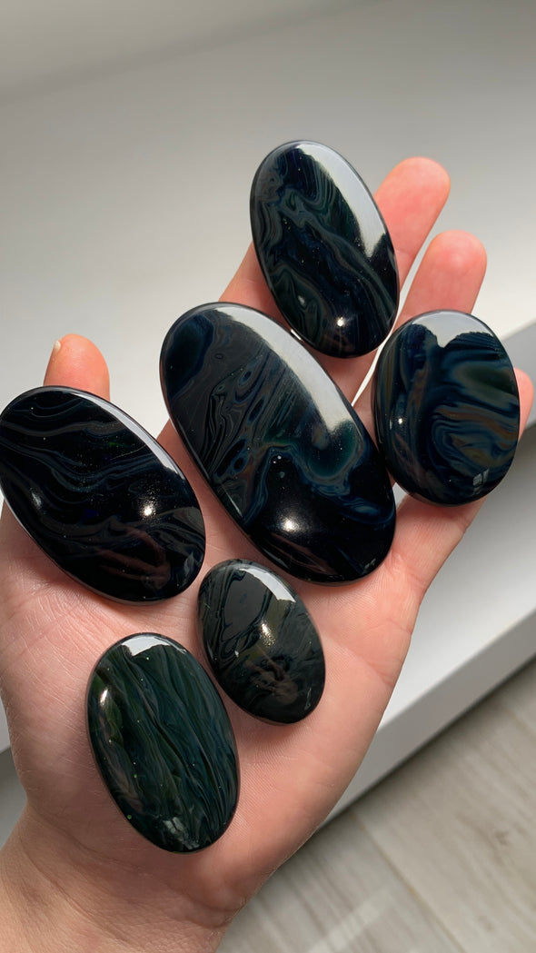 Rainbow Sieber Agate from Germany - 6 Pieces !