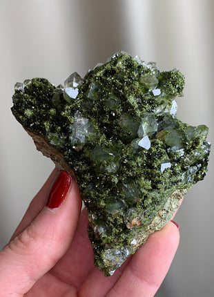 Forest Epidote with Quartz  🌲