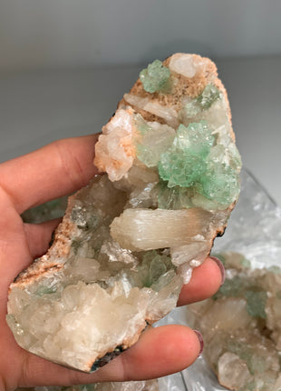 Wow !! Orange Heulandite with Green Apophyllite and Cream Stilbite Lot - 4 Pieces ✨