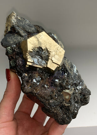 Pentadodecahedral Pyrite with Hematite from Elba, Italy -  Collection # 119