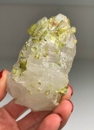 Green Tourmaline with Quartz